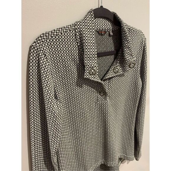 MERRELL Performance Polo-Indira Snap Womens-Blue/White Geometric L/S Medium - Picture 3 of 6